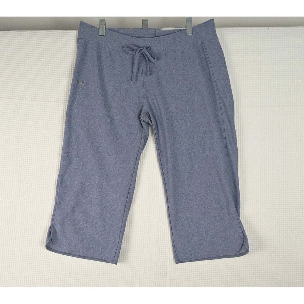 Under Armour HeatGear Women's Medium Blue Capri Athletic Pants Drawstring...